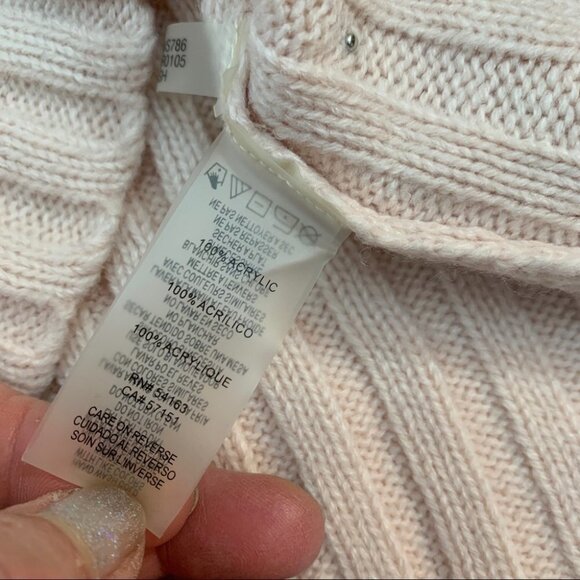 karl Lagerfeld Pearl Embellished Blush Pink Sweater Size S - Picture 6 of 8